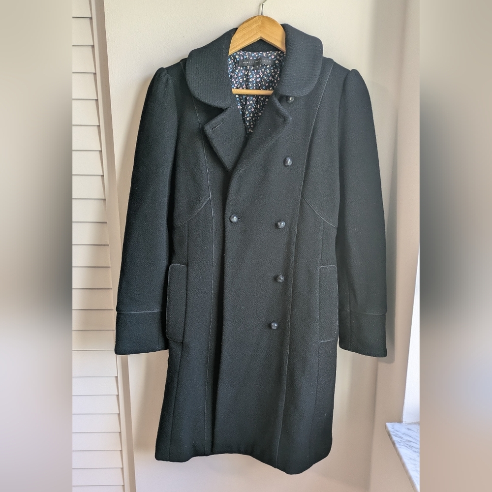 Marc Jacobs Black Double-Breasted Long Coat Size 4
